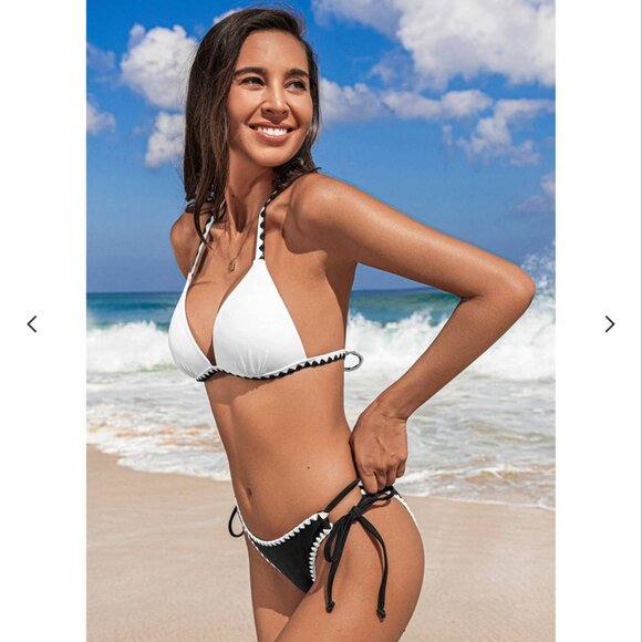 NWT Contrast Push-Up Bikini Top & Cheeky Bottoms Set Size Small - Picture 5 of 7